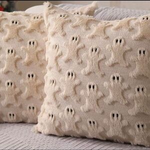 Christmas Throw Pillow Covers 18x18” Set of 2 Gingerbread Decor Throw Pillows